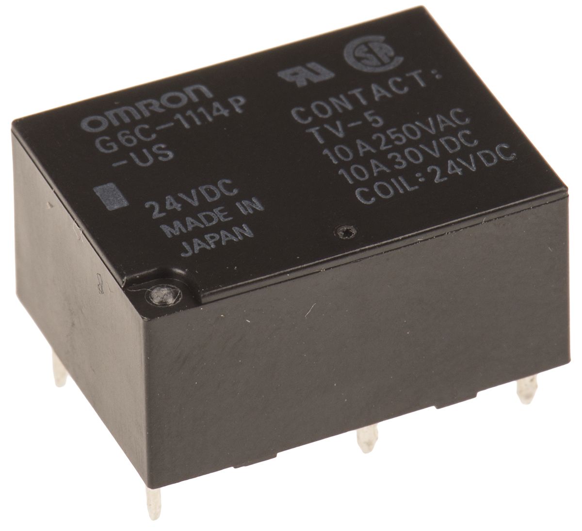 G6C1114PUS 24DC Omron PCB Mount Power Relay, 24V dc Coil, 10A