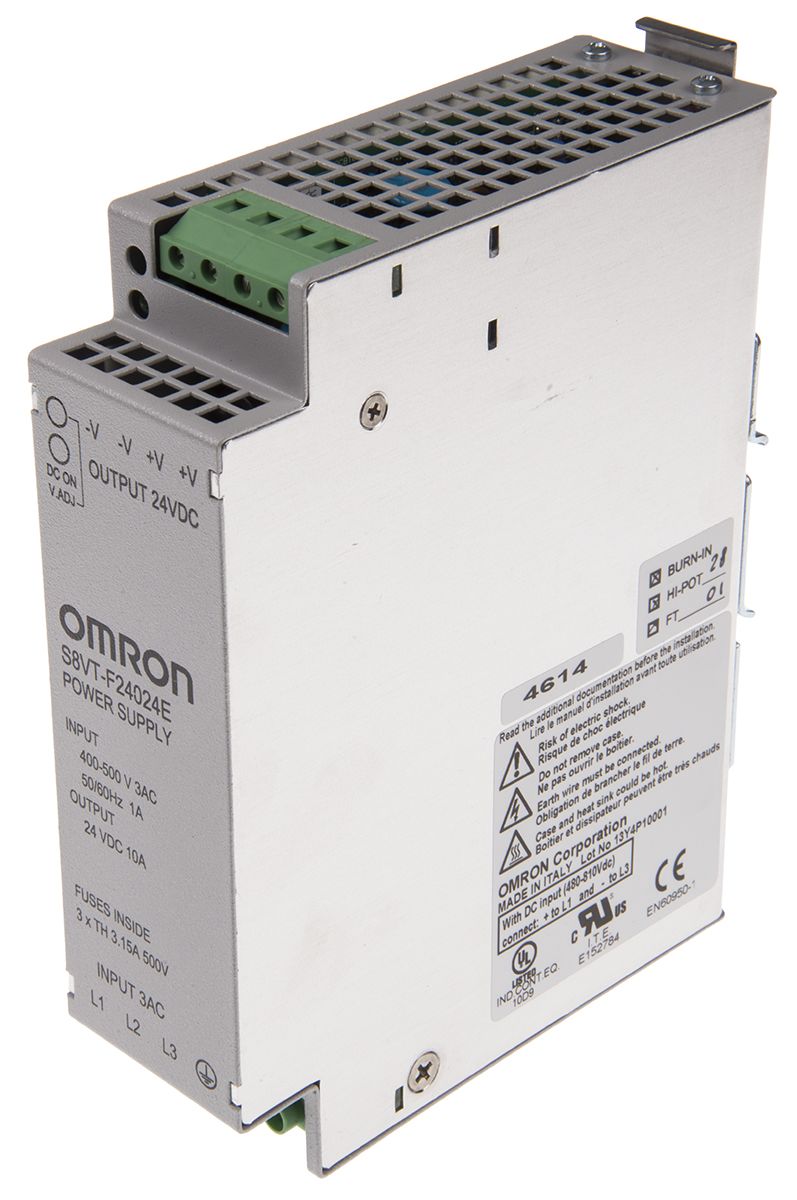 S8VTF24024E Omron Switch Mode DIN Rail Panel Mount Power Supply, 10A