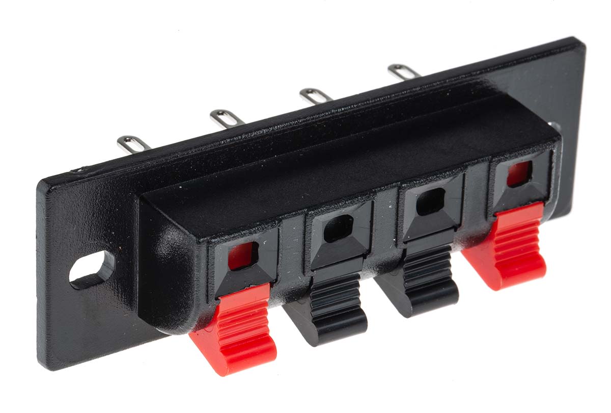 RS PRO Panel Mount Speaker Terminal Socket, 4 Way, 3A, Quick Connect Termination RS