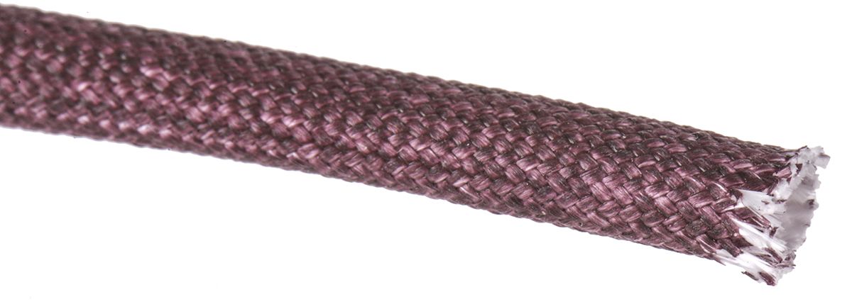 RS PRO Braided Acrylic Fibreglass Brown Cable Sleeve, 4mm Diameter, 5m ...