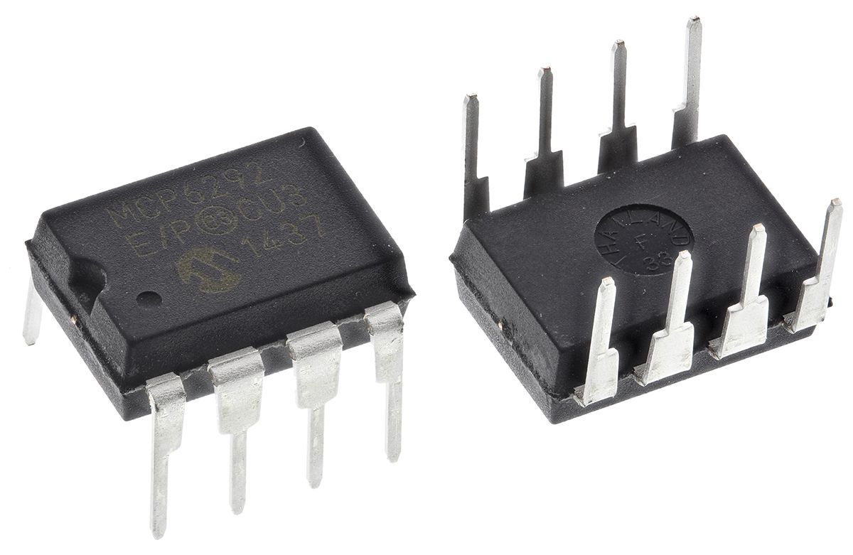 MCP6292-E/P Microchip, Op Amp, RRIO, 10MHz, 3 V, 5 V, 8-Pin PDIP