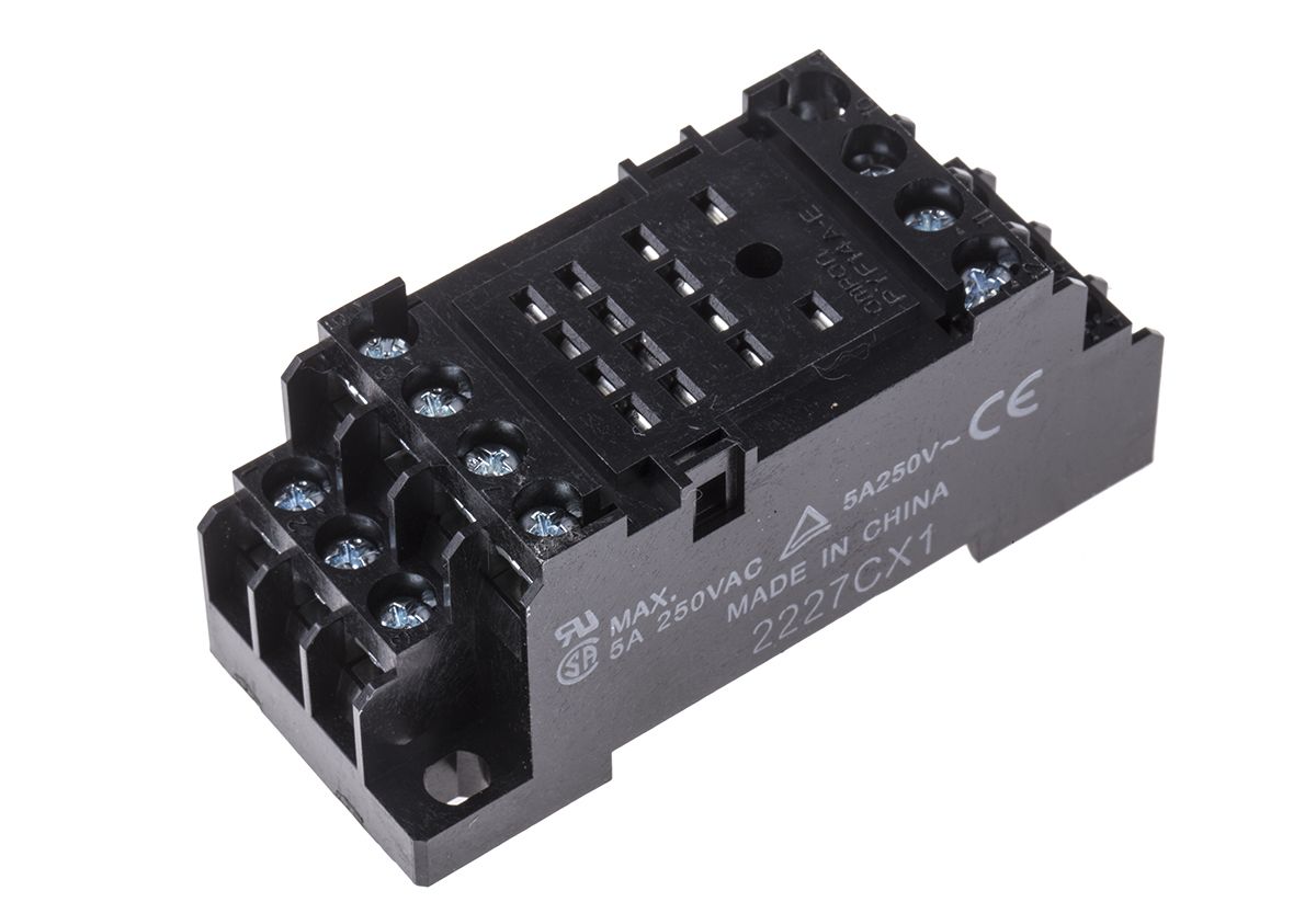 Omron Relay Socket for use with MY4IN, MY4IN1, MY4IN1-D2, MY4IN-CR, MY4IN-D2, MY4N, MY4N1, MY4N1-D2, MY4N-CR, MY4N-D2,