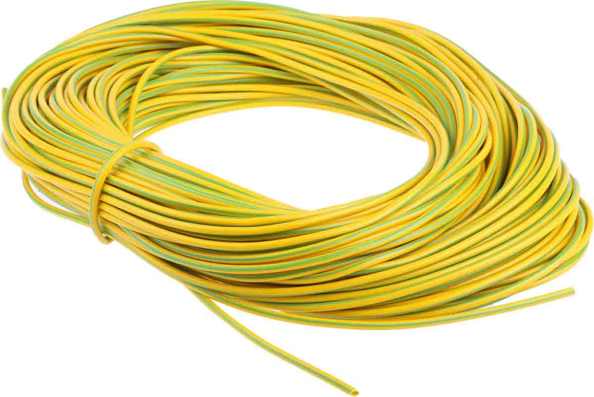 RS PRO PVC Green, Yellow Cable Sleeve, 2mm Diameter, 50m Length RS