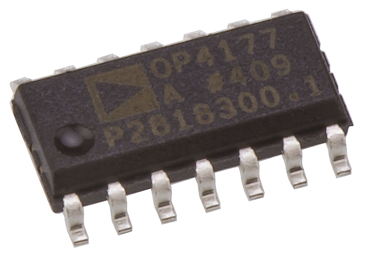 OP4177ARZ Analog Devices, Op Amp, 1.3MHz, 14Pin SOIC RS
