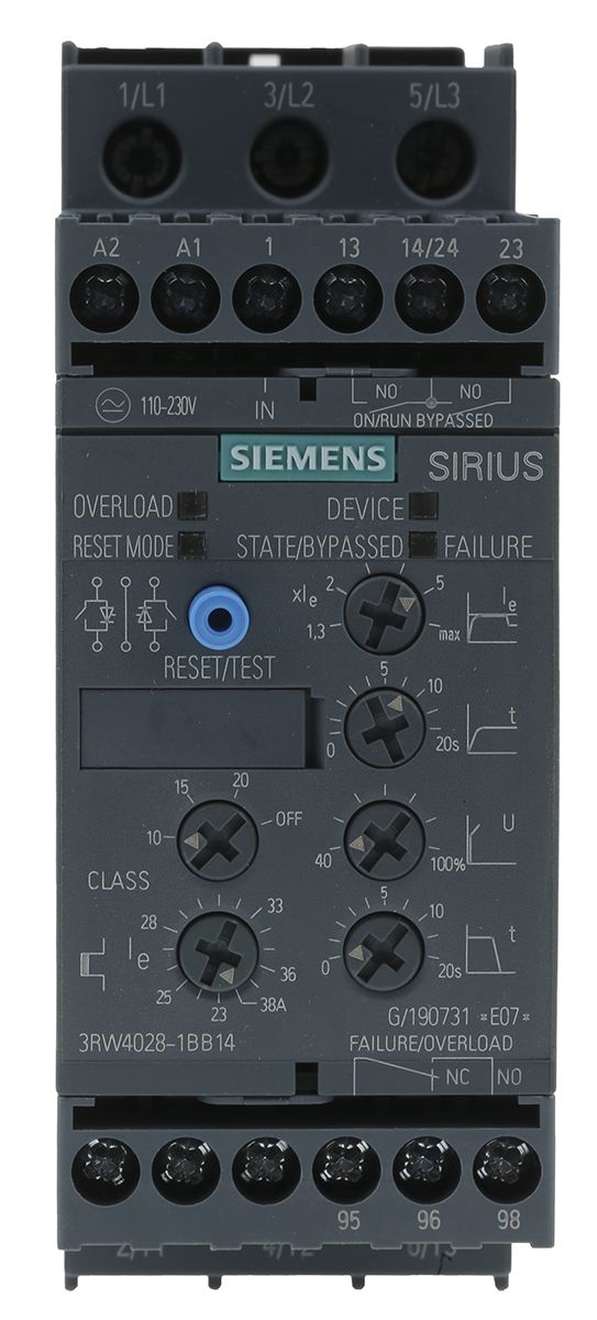 Siemens 18.5 kW Soft Starter, 480 V ac, 3 Phase, IP20