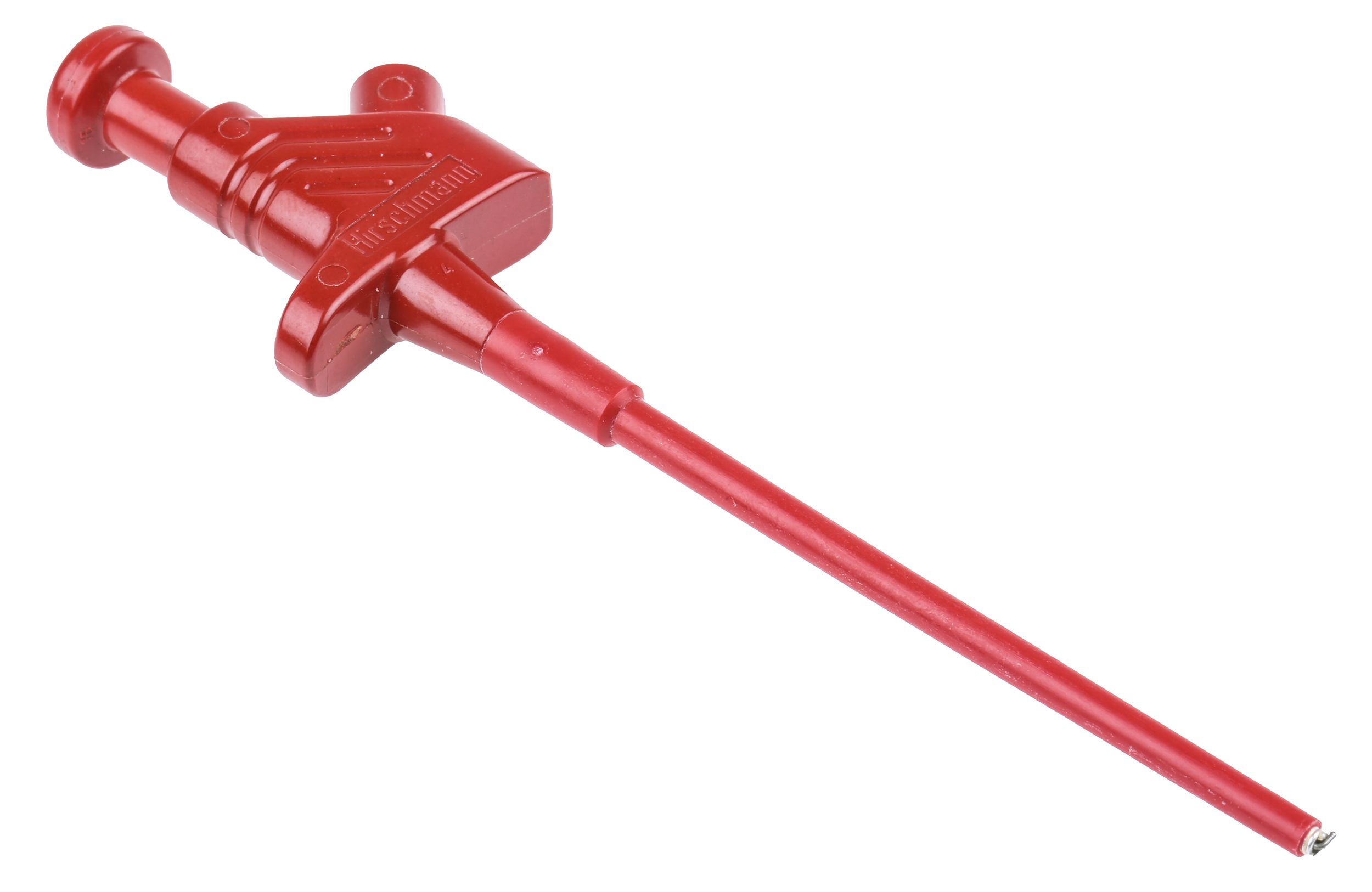 Hirschmann Test & Measurement Red Grabber Clip, 4A, 60V, 3.5mm Tip, 4mm Socket, PA Insulation
