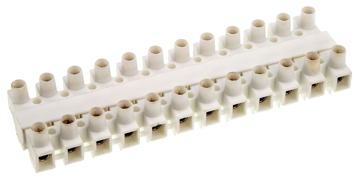 RS PRO 12Way NonFused Terminal Block, 10A, Screw Down Terminals RS