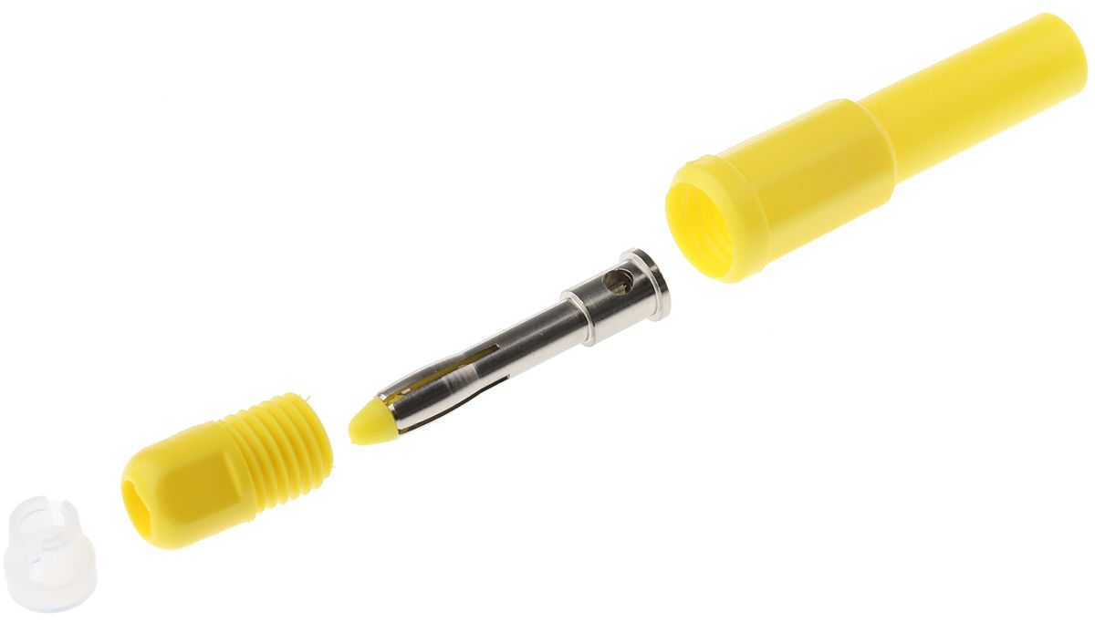 RS PRO Yellow Male Banana Plug - Solder Termination, 1000V, 10A