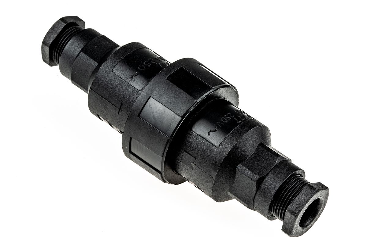 3 Pole IP68 Rating Cable Mount Female/Male Mains Inline Connector Rated At 16A