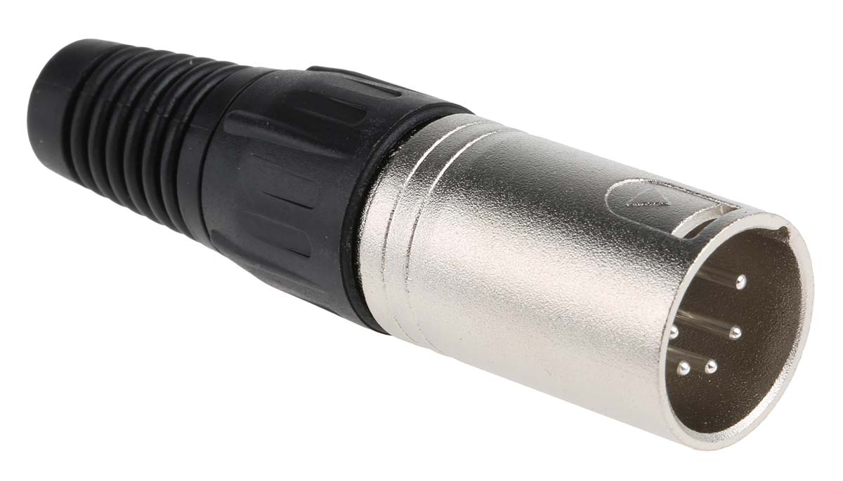 RS PRO Cable Mount XLR Connector, Male, 250 V ac, 5 Way, Silver Plating