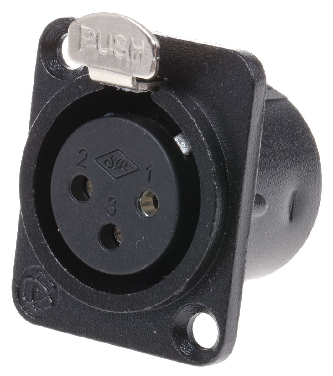 RS PRO Panel Mount XLR Connector, Female, 3 Way