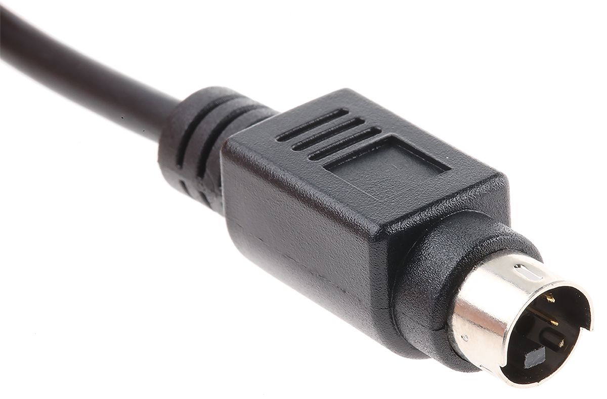 RS PRO Male 4 pin mini-DIN to Unterminated Black DIN Cable 2m