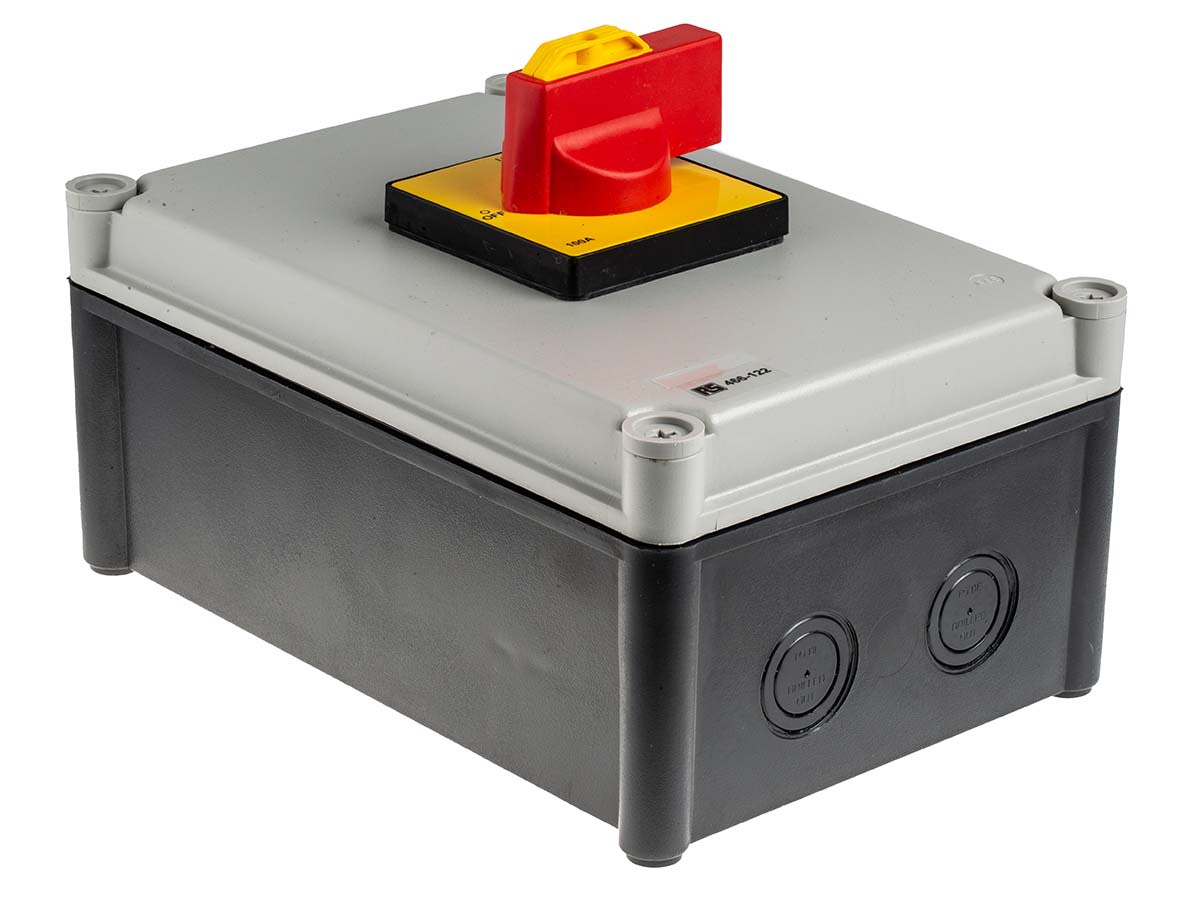 RS PRO 4P Pole DIN Rail Isolator Switch 100A Maximum Current, 45kW