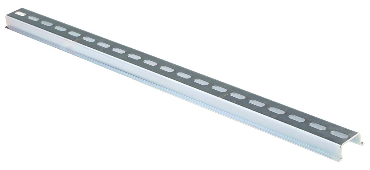 Carril DIN perforado de Acero RS PRO, dim. 500mm x 35mm x 15mm, rail