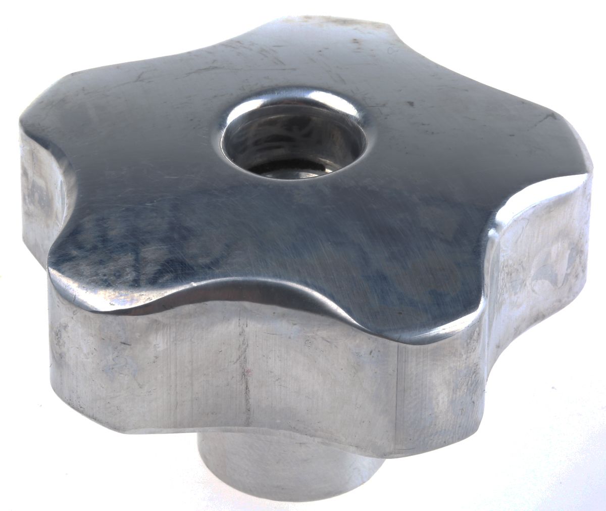 RS PRO Silver Multiple Lobes Clamping Knob, M10, Threaded Through Hole RS