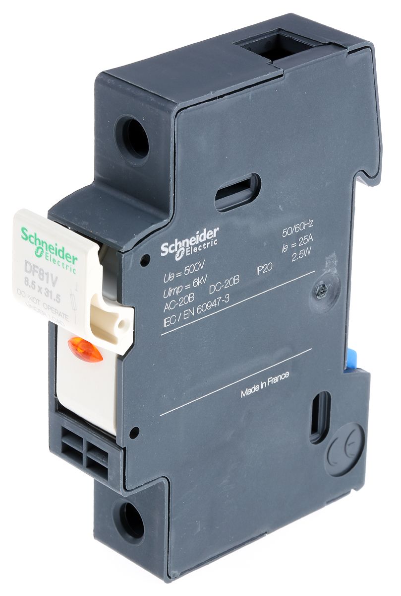 DF81V Schneider Electric 25A Rail Mount Indicating Fuse Holder for 8.