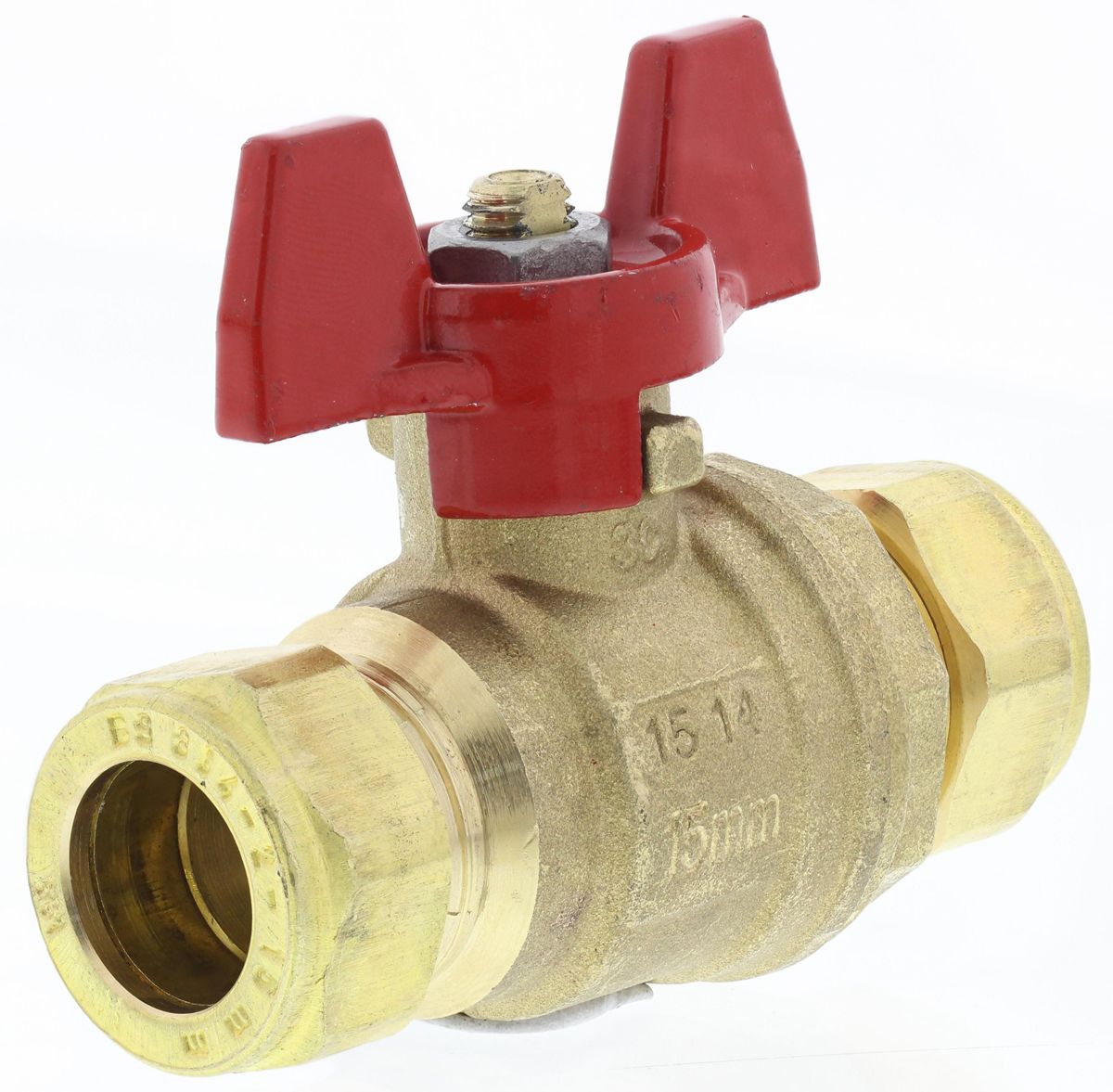 RS PRO Brass Reduced Bore, 2 Way, Ball Valve, 15mm RS