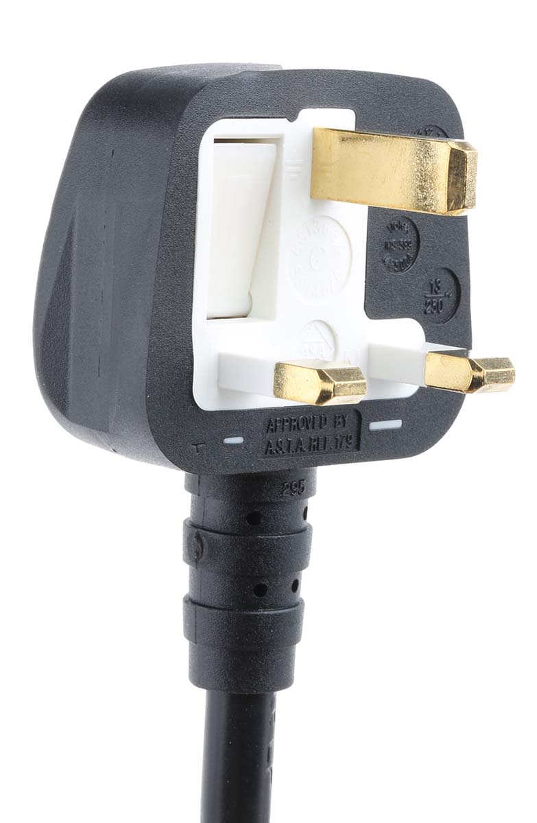 RS PRO Unterminated Type G UK Plug Plug Power Cord, 2m RS