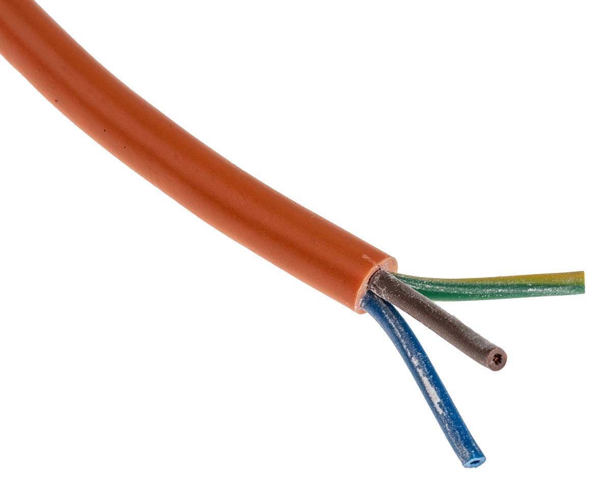 RS PRO Installationskabel, 3-leder, 0,75 mm², 6 A, Orange, PVC kappe, 500 V, UD: 7.6mm