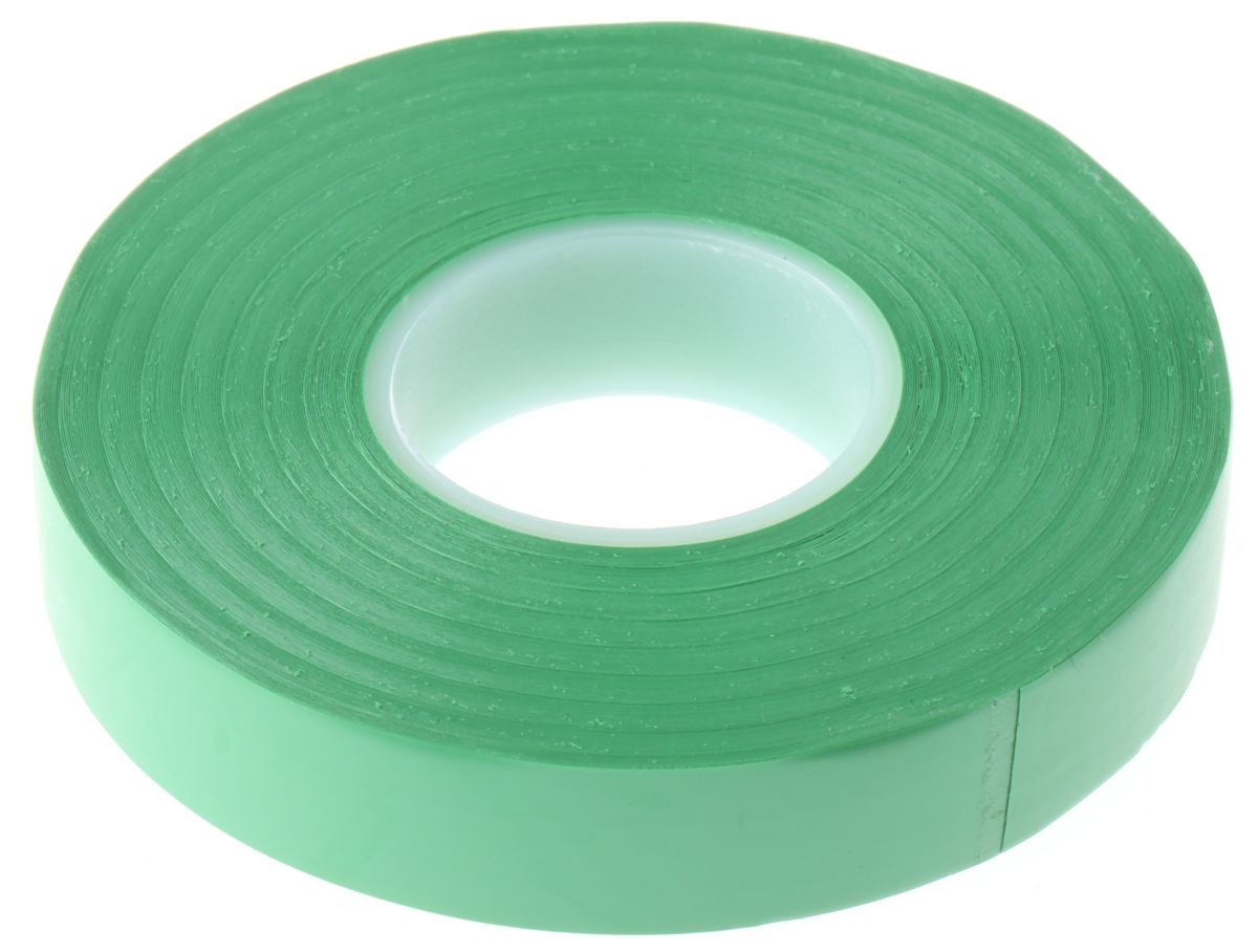 Cinta aislante de PVC Advance Tapes AT7 de color Verde, 12mm x 20m, grosor 0.13mm