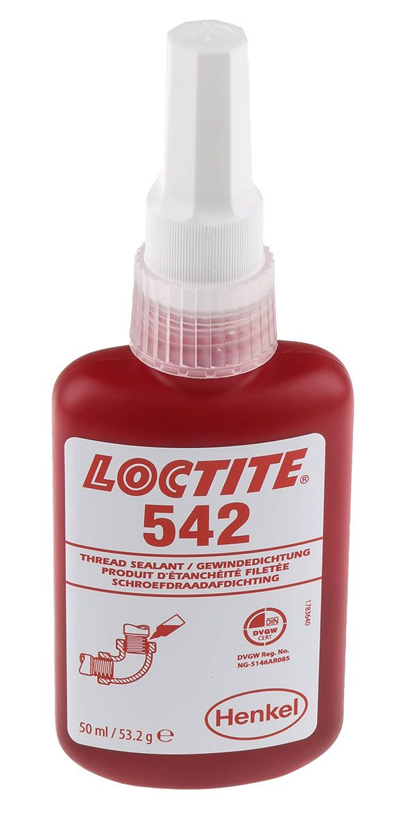 Loctite 542 Pipe Sealant Liquid for Thread Sealing 50 ml Bottle