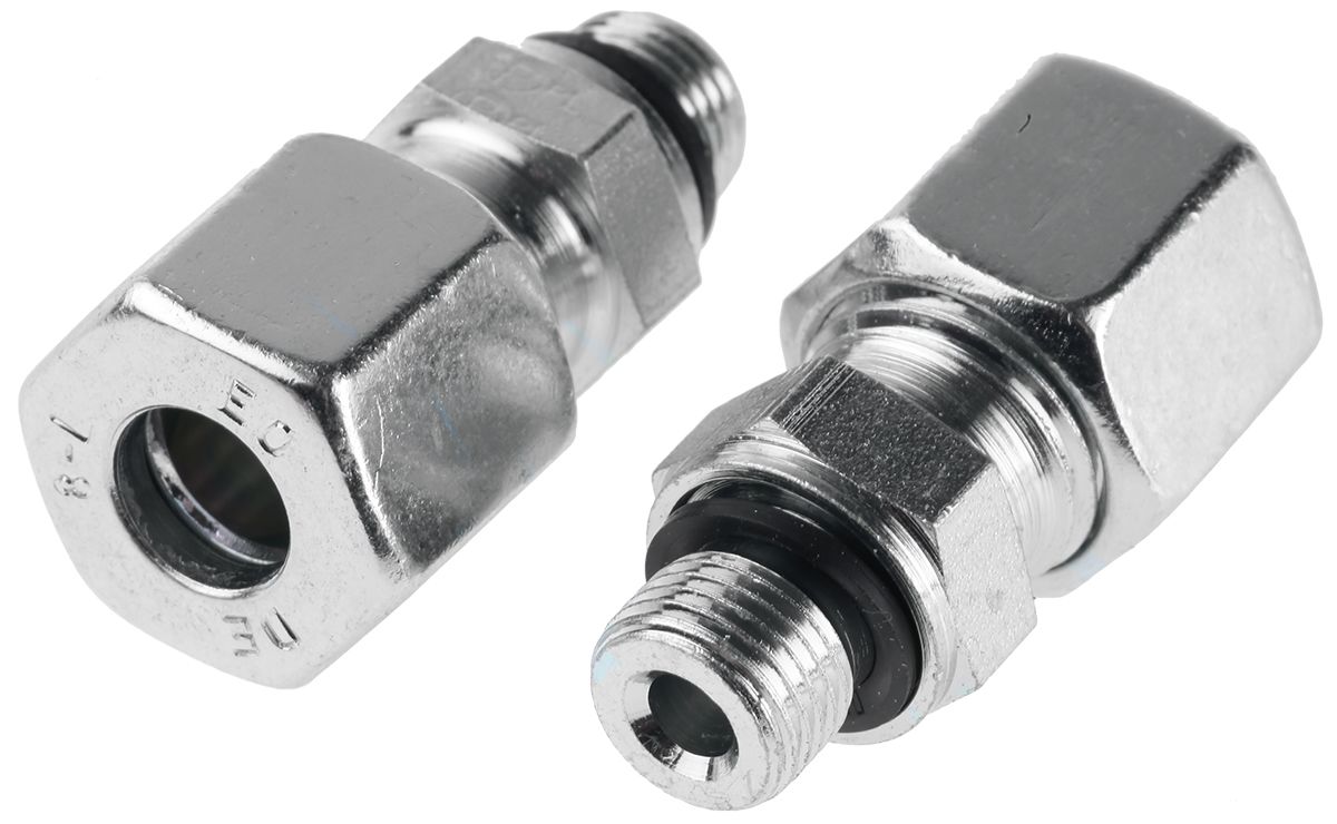 GE08LR1/8EDCF | Parker GE-R-ED Series Straight Threaded Adaptor, G 1/8 ...