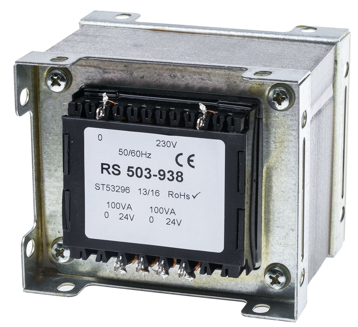 RS PRO 200VA 2 Output Chassis Mounting Transformer, 24V ac, IEC 61558-2-6