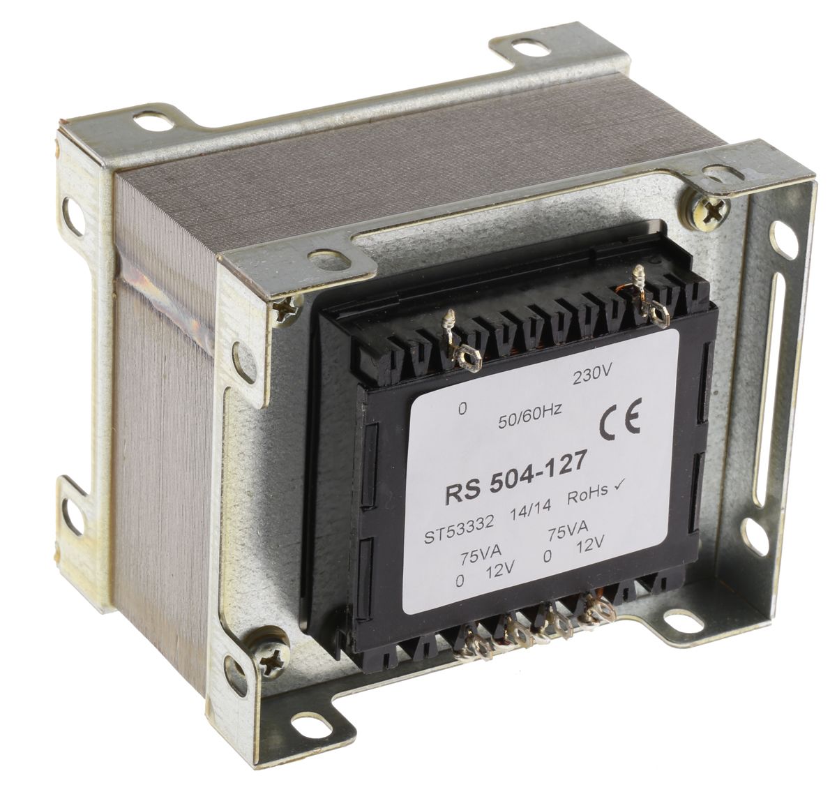 RS PRO 150VA 2 Output Chassis Mounting Transformer, 12V ac, IEC 61558-2-6