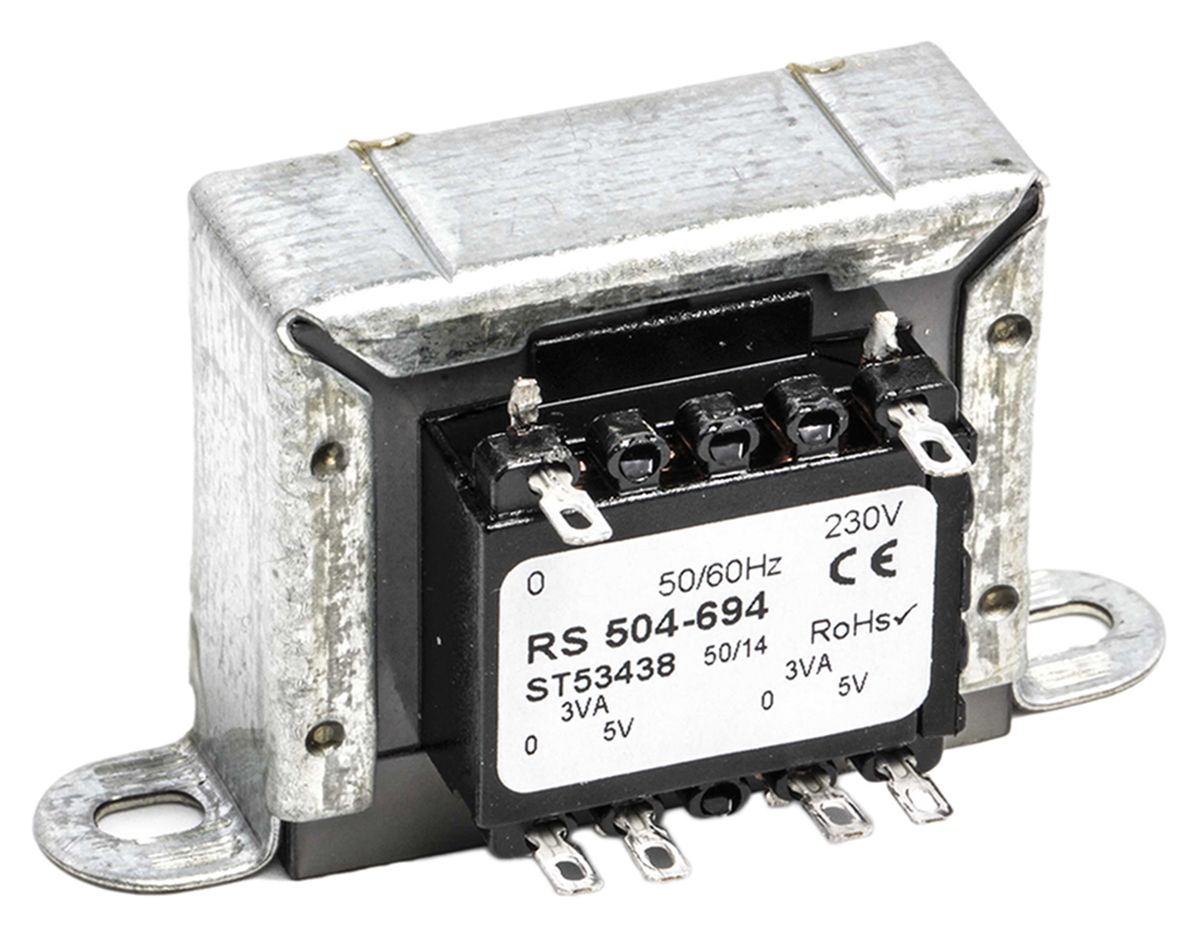 RS PRO 6VA 2 Output Chassis Mounting Transformer, 5V ac