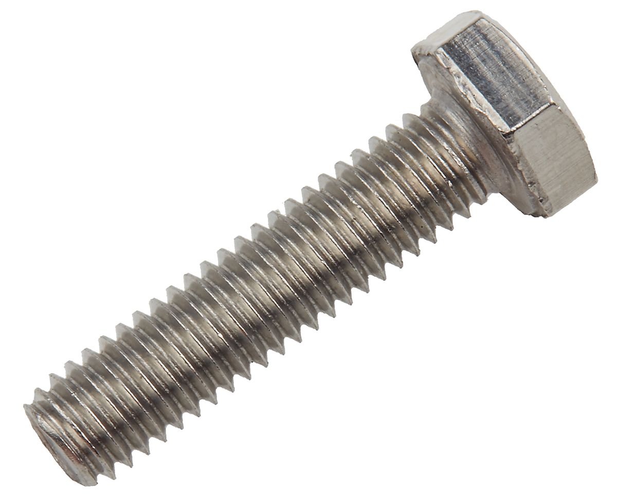 Plain Stainless Steel Hex Hex Bolt M6 X 25mm RS