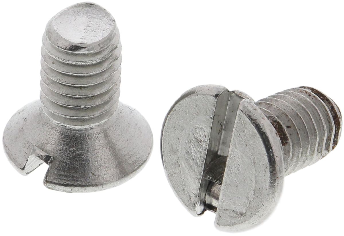 RS PRO Slot Countersunk A2 304 Stainless Steel Machine Screws DIN 963, M3x6mm