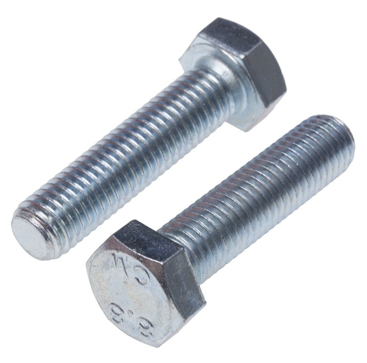Clear Passivated, Zinc Steel Hex, Hex Bolt, M12 x 50mm RS