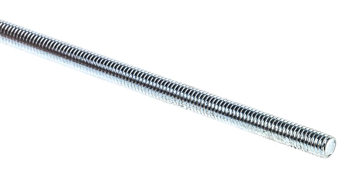 RS PRO Zinc Plated Steel Threaded Rod, M3, 1m RS