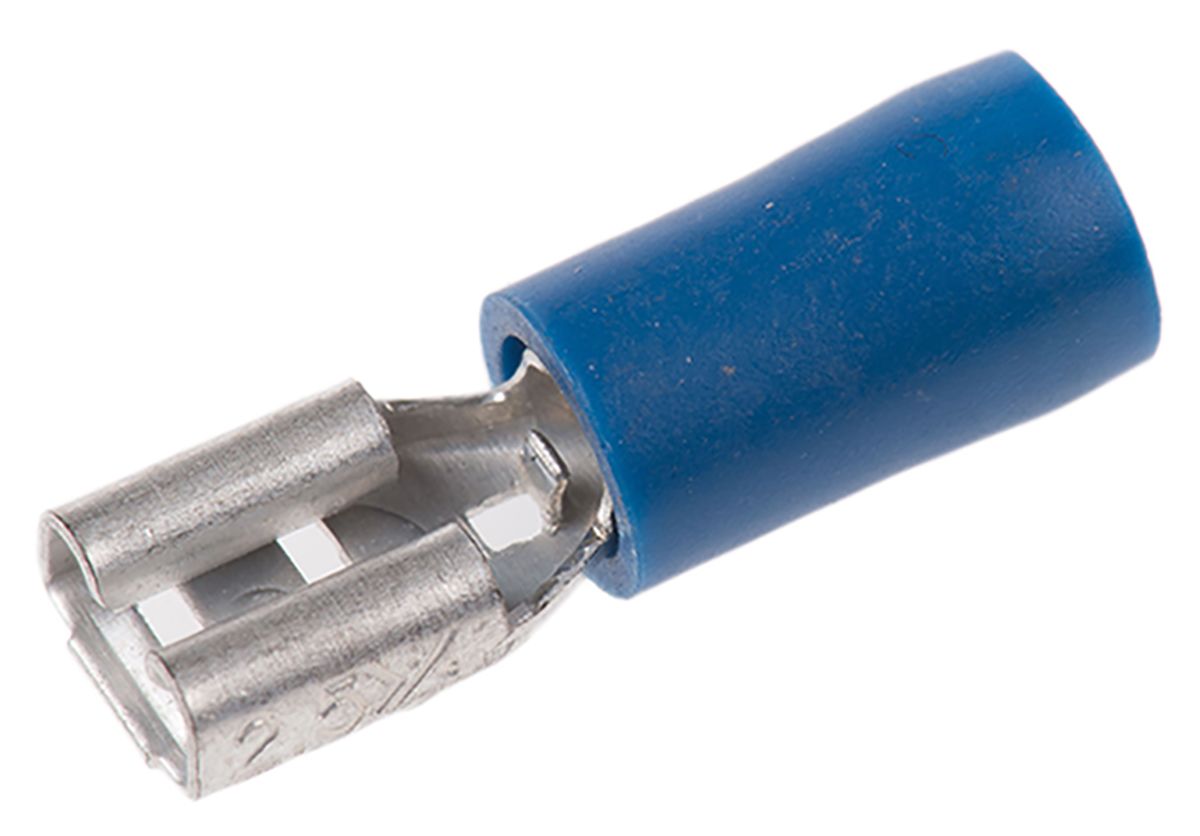 RS PRO Blue Insulated Female Spade Connector, Receptacle, 4.8 x 0.5mm