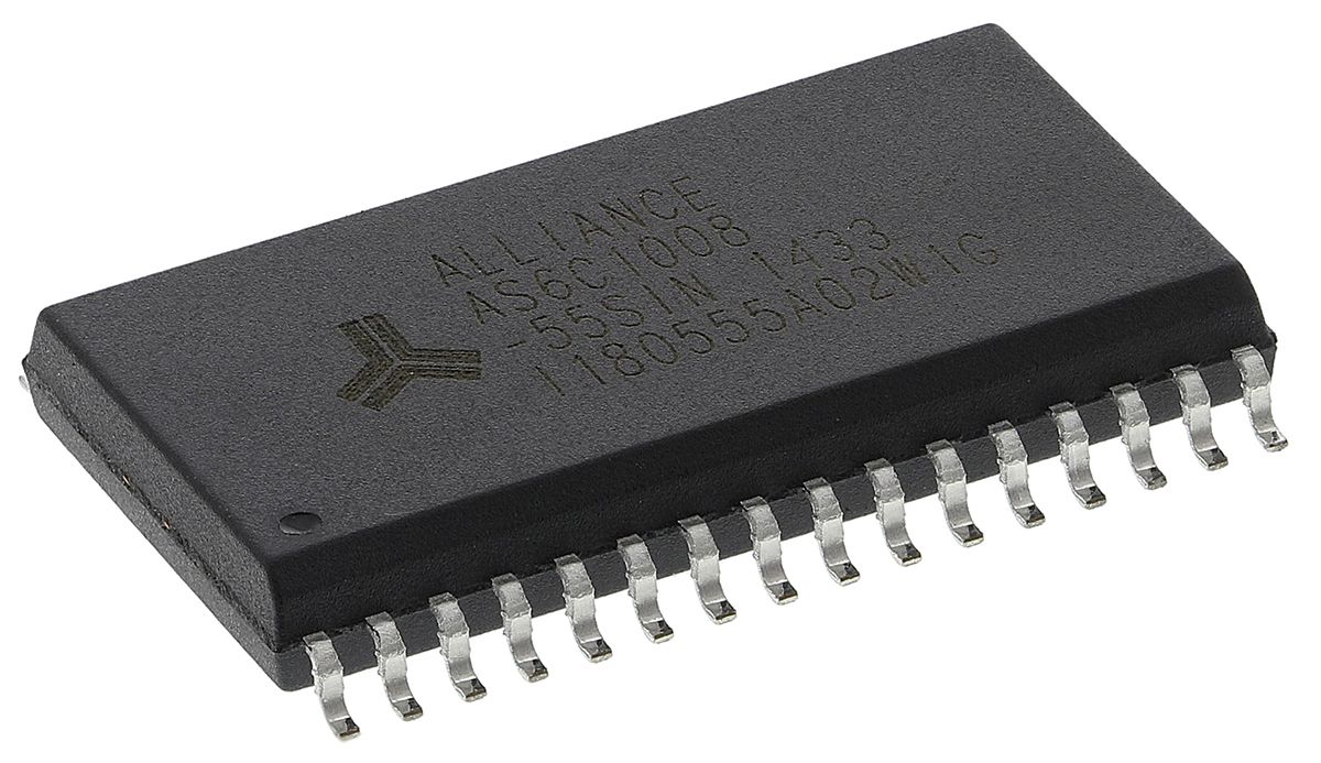Memoria SRAM Alliance Memory da 1Mbit, 128000 byte x 8 bit, 32 Pin, SOP, Montaggio superficiale