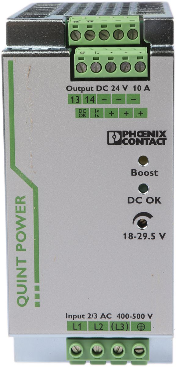 Fuente de alimentación de montaje en carril DIN Phoenix Contact, QUINT-PS/3AC/24DC/10, 1 salida 24V dc 10A 240W