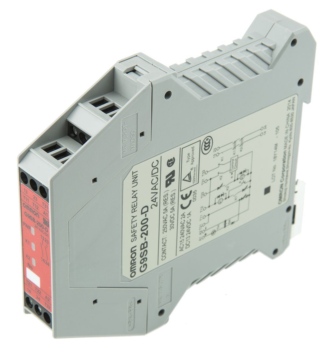 Omron G9SB Series Dual-Channel Emergency Stop Safety Relay, 24V ac/dc, 2 Safety Contact(s)