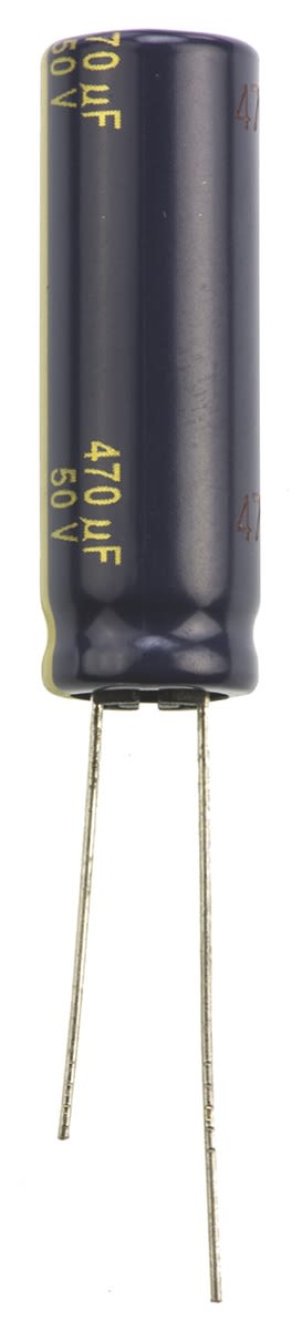 Panasonic 470μF Electrolytic Capacitor 50V dc, Through Hole - EEUFC1H471L