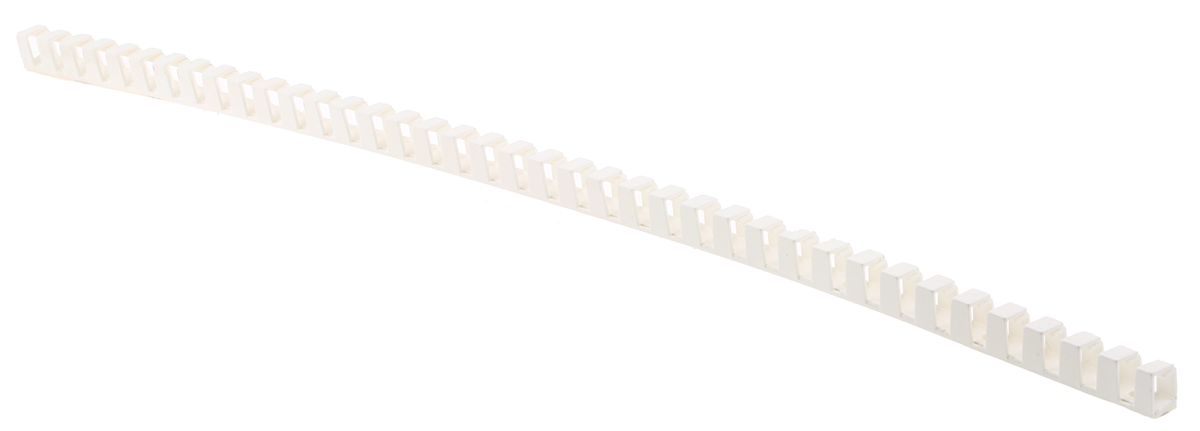 RS PRO White Slotted Flexible Panel Trunking - Flexible Slot, W9 mm x D11mm, L0.5m, Polypropylene