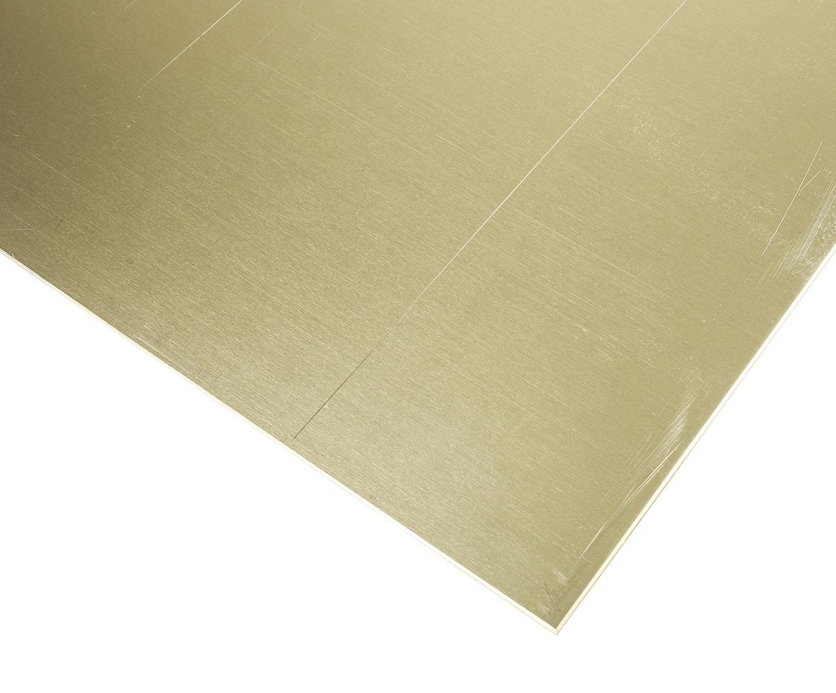 Brass Solid Metal Sheet, 600mm L, 300mm W, 1.6mm Thickness | RS