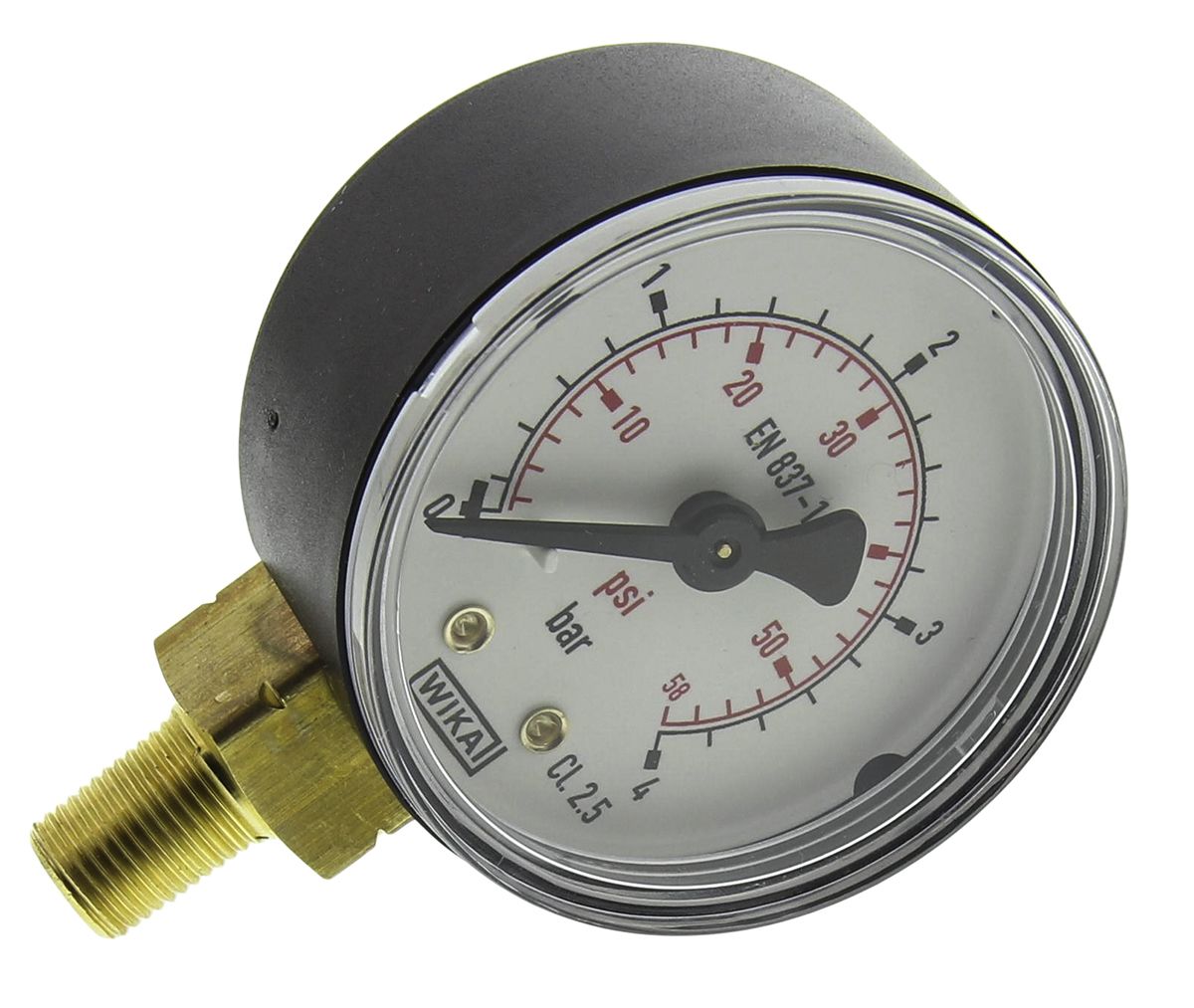 WIKA Dial Pressure Gauge 4bar, 8327494, 0bar min.