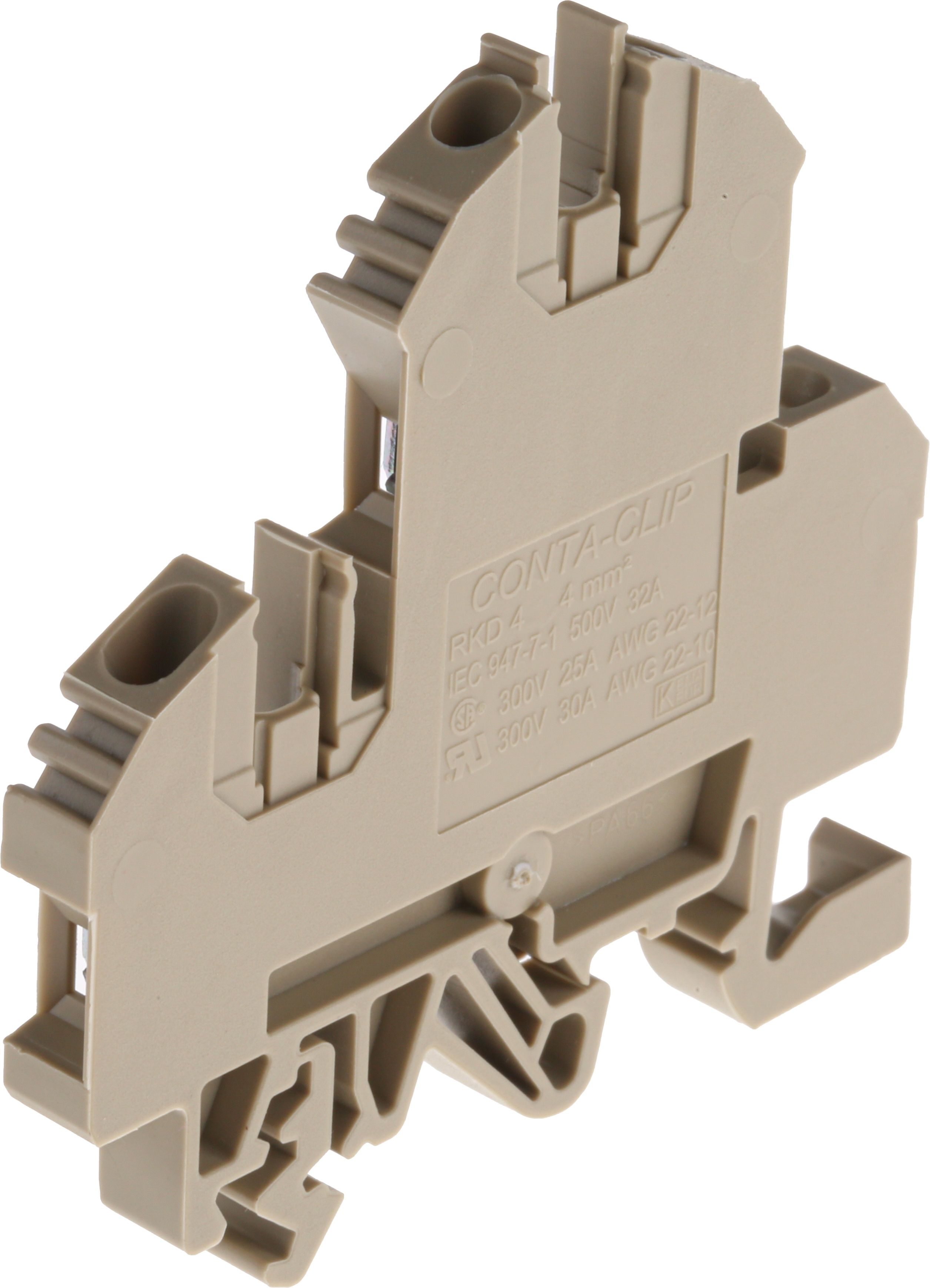 RS PRO Brown Double Level Terminal Block, Double level, 0.5 → 4mm², 500