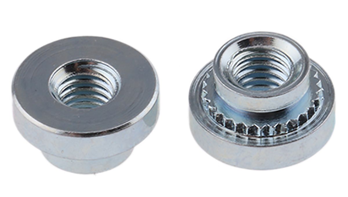 RS PRO Clear Passivated, Zinc Steel Clinch Nut, M3 RS