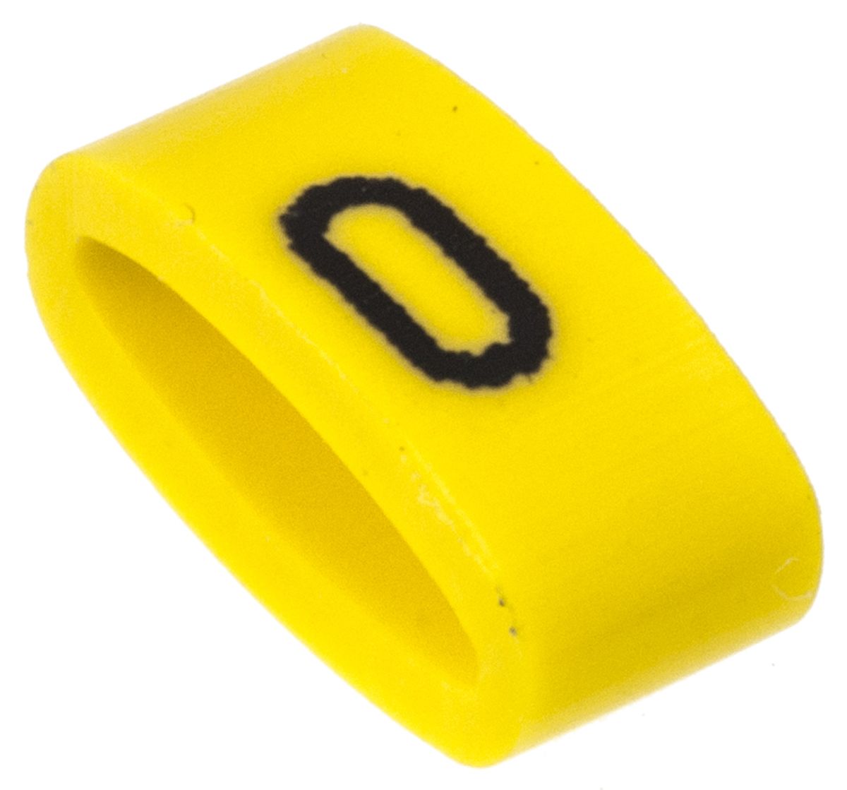 HellermannTyton Ovalgrip Slide On Cable Markers, Black on Yellow, Pre-printed "0", 2.5 → 6mm Cable