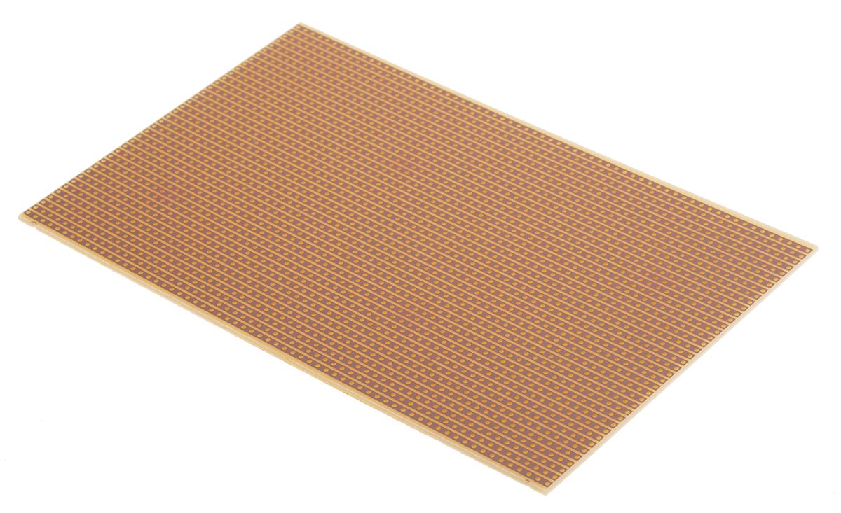 Carte de prototypage Vero Technologies, Simple face, pas de 2.54mm, 160 x 100 x 1.6mm, FR1