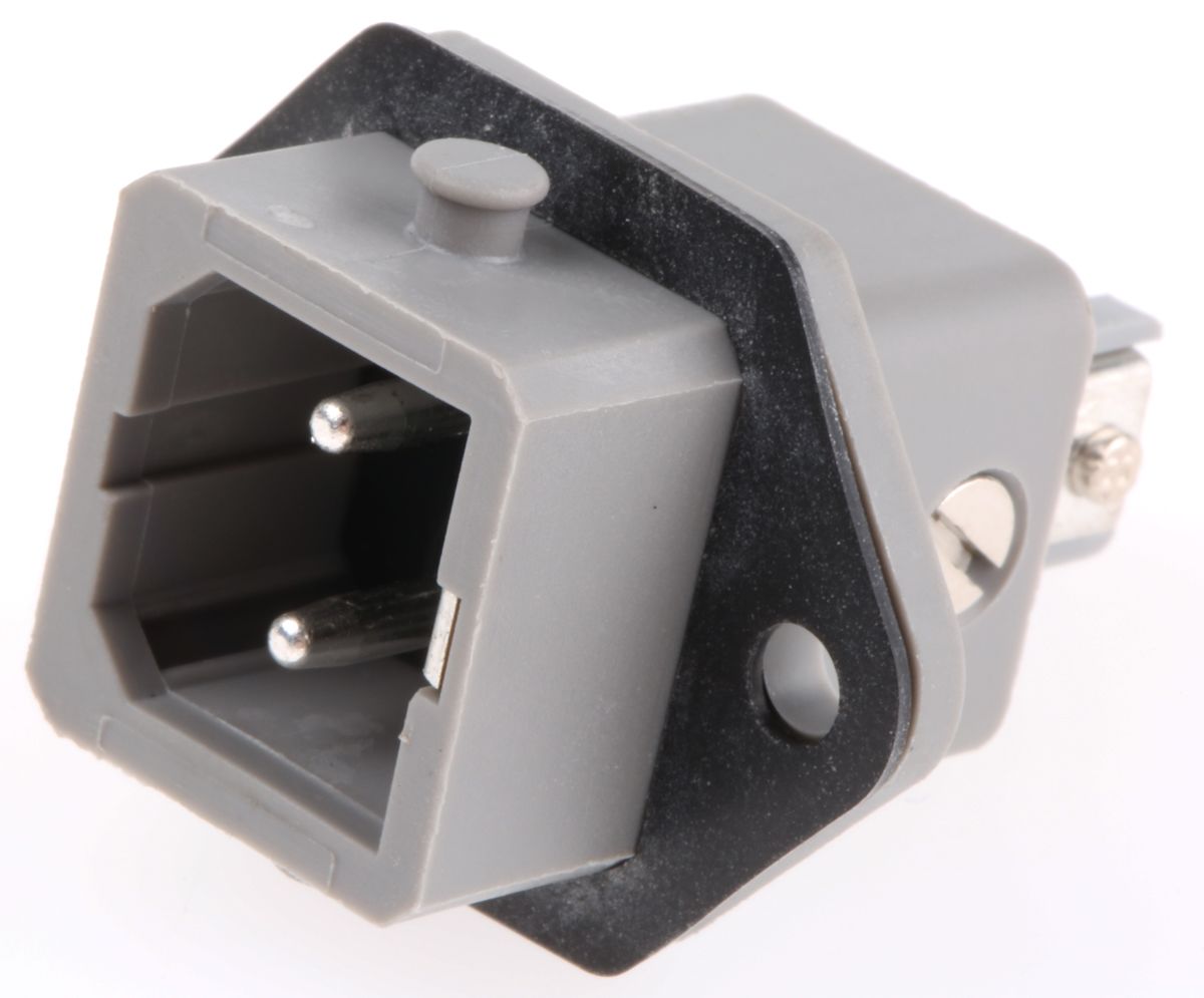 Hirschmann, ST IP54 Grey Panel Mount 2P Industrial Power Plug, Rated At 16A, 250 V