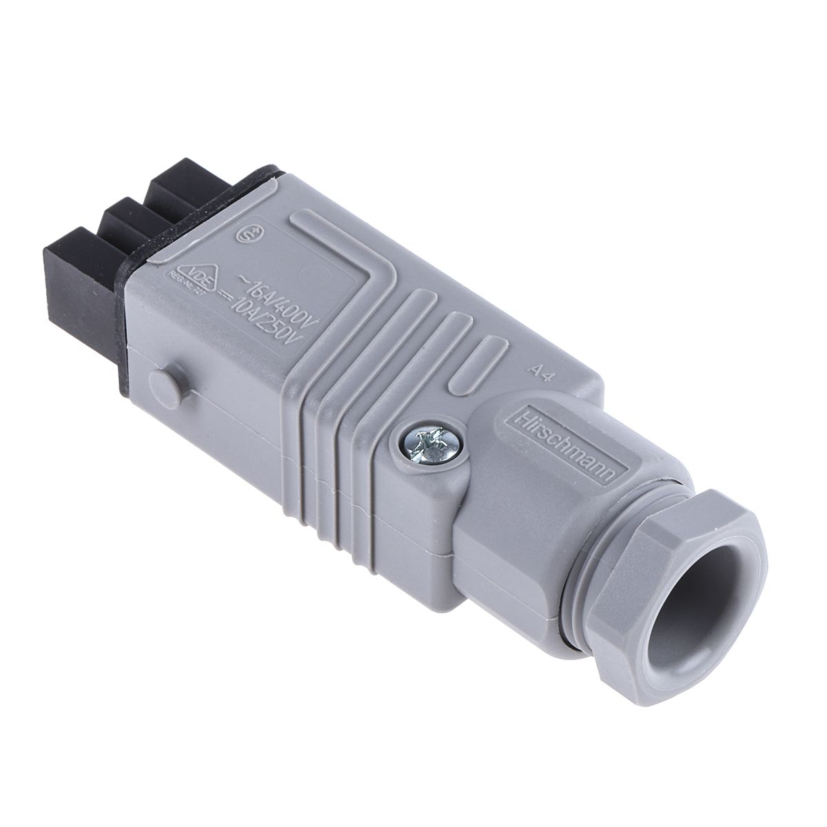 Hirschmann, ST IP54 Black, Grey Cable Mount 3P+E Heavy Duty Power Connector Socket, Rated At 16A, 250 V ac, 400 V ac