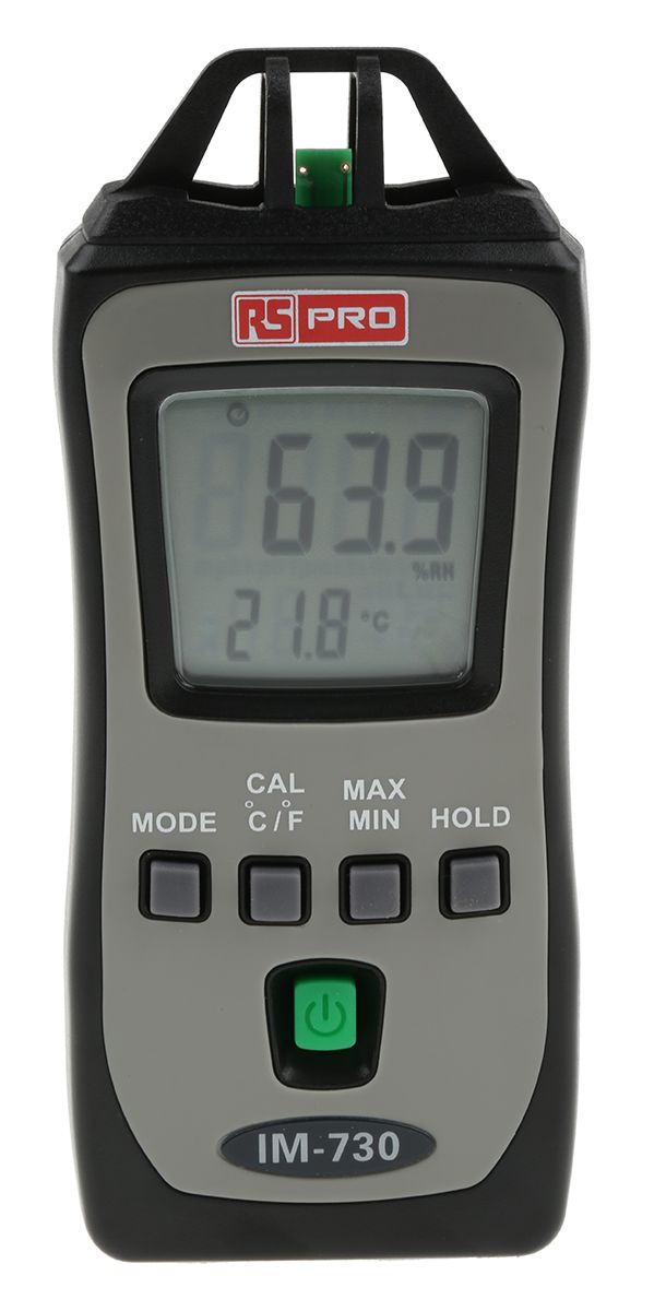 RS PRO Handheld Hygrometer, ±5 % Accuracy, +50°C Max, 99%RH Max