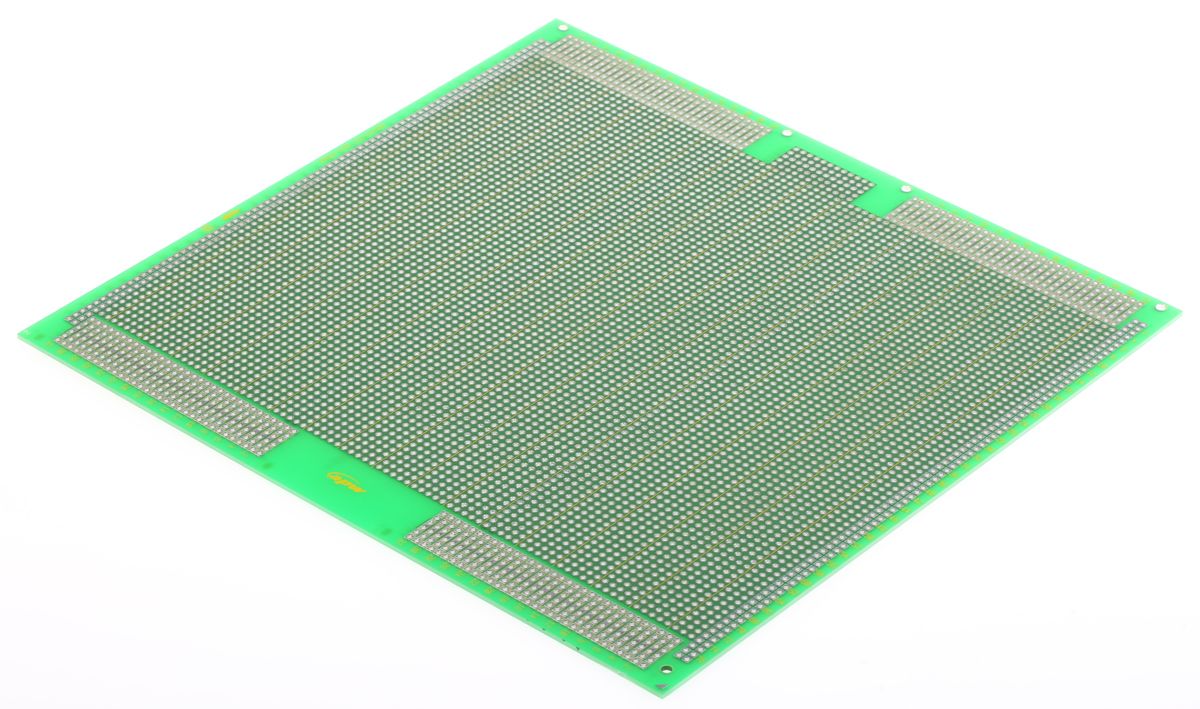 RS PRO Double Sided Matrix Board FR4 1.02mm Holes, 2.54 x 2.54mm Pitch, 233.4 x 220mm