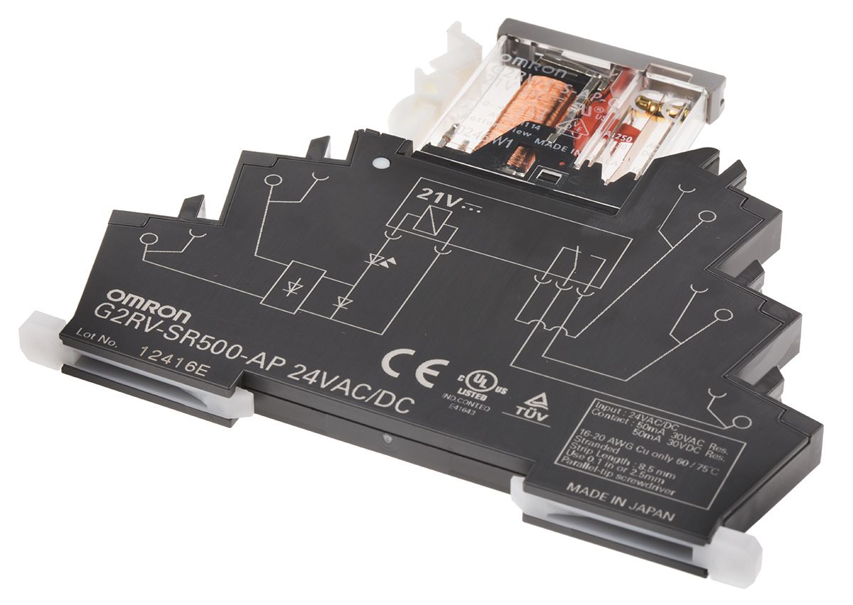 G2RV-SR500-AP AC/DC24 | Omron DIN Rail Non-Latching Relay, 24V ac/dc ...